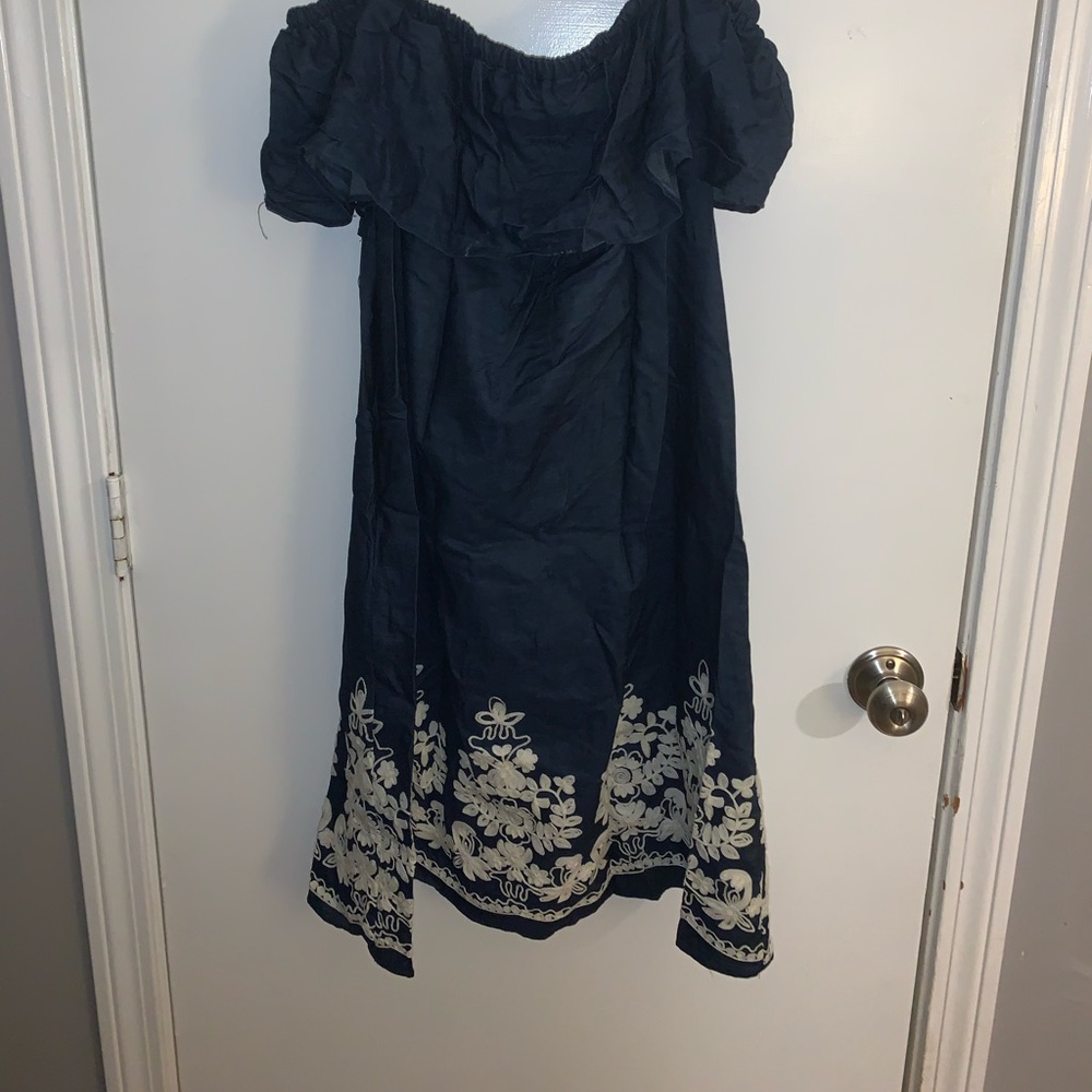 Off shoulder Jean material